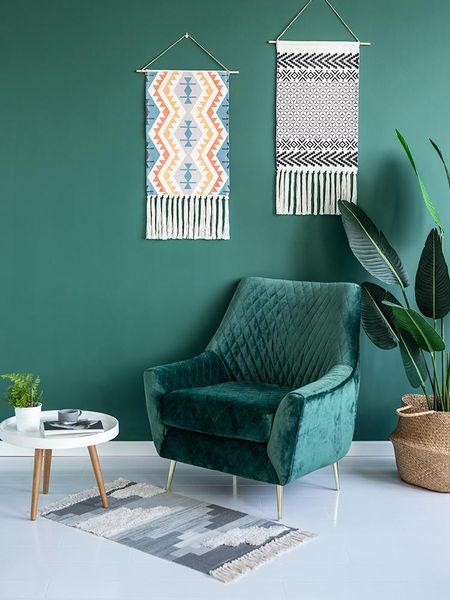 

tapestries nordic modern tapestry woven tassel living room hanging cloth geometric wall background tapisserie mural decoration ed50gt
