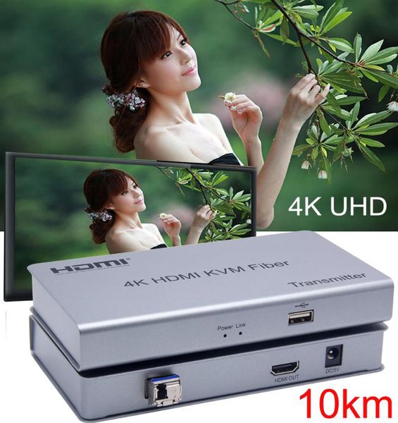

audio cables & connectors 10km 4k kvm extender usb mouse keyboard extension by single fiber cable cord transmission dvd video player pc