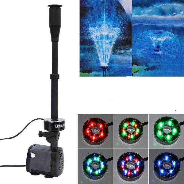 

garden decorations 220v aquarium pump pool fish pond color led submersible fountain maker 40w 2000l/h for landscaping