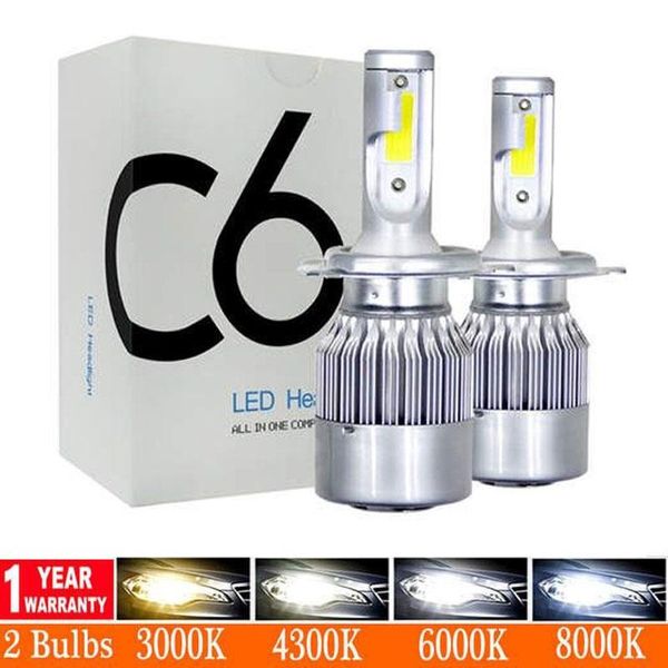 

car headlights factek 2pcs auto headlight bulbs h4 led h7 h1 h3 h11 9003 9005 9006 12v 80w 12000lm 6500k cob kit accessories fog lights