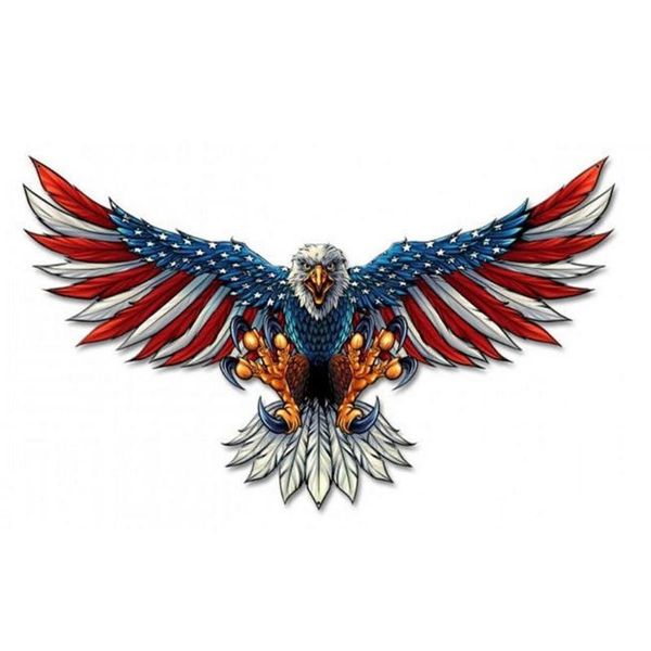 

decorative objects & figurines metal wall hanging art decor patriotic wrought iron bald eagle ornament crafts for indoor outdoor decoration