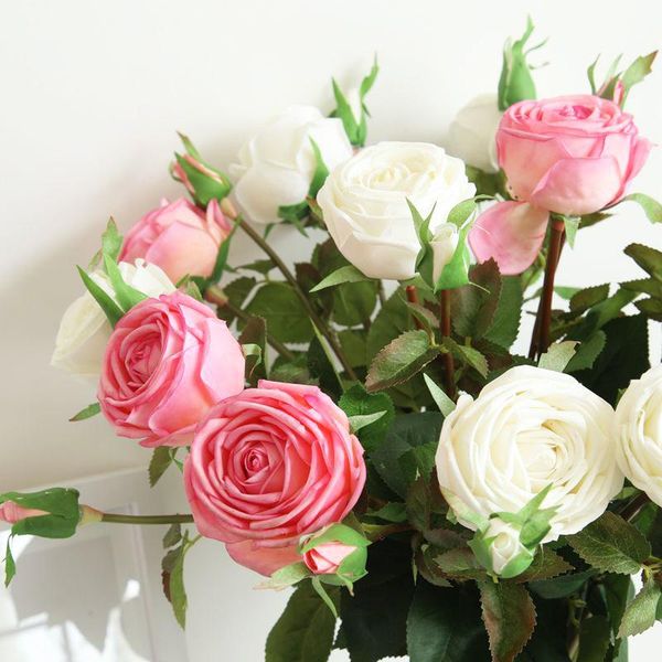 

decorative flowers & wreaths 6.8cm rose diy party decoration silk artificial small wedding fake festival supplies home decor bouquet