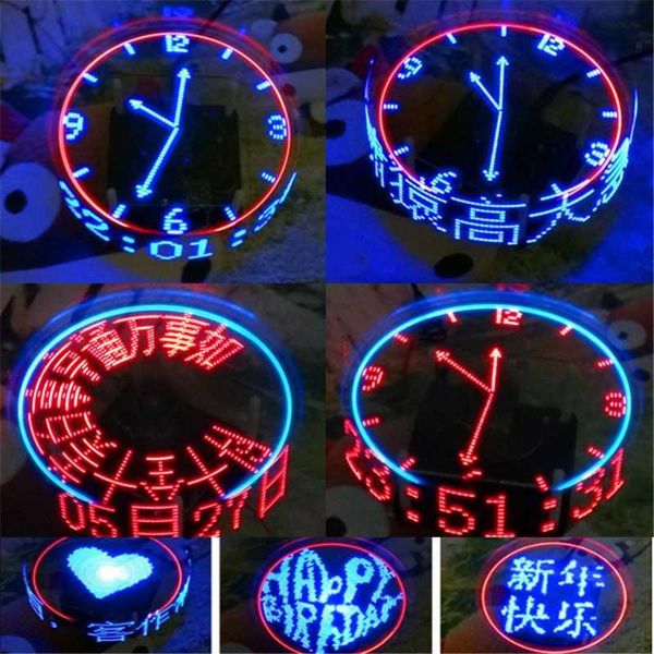 

box cameras diy rotating led kit pov soldering training upgraded version accessories display digital clock memory mode