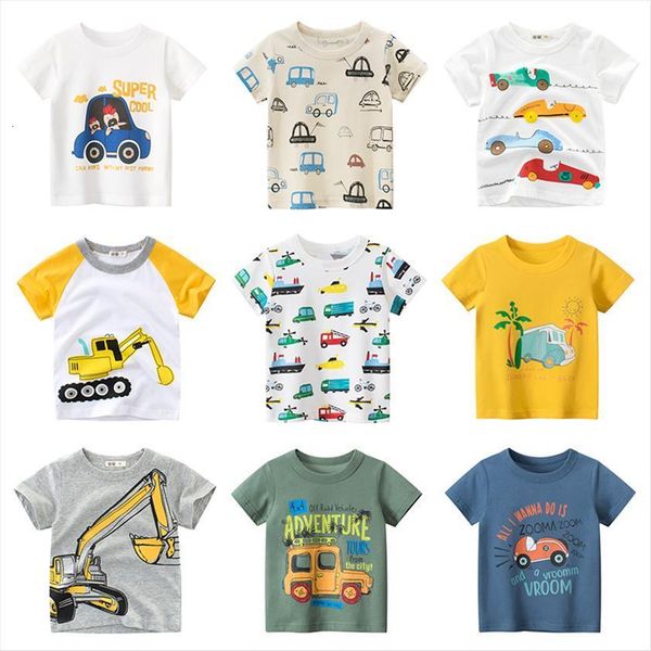 

boys t shirt for summer infant kids boy girls car shirts 2 8 years cartoon print baby clothes cotton toddler, Blue
