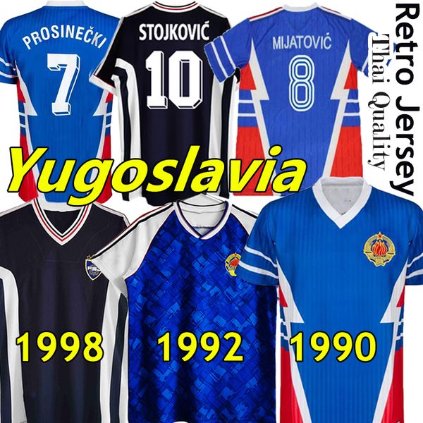 

1990 yugoslavia retro soccer jerseys 1992 1998 jugoslavija mijatovic pancev mihajlovic stankovic jugovic stojkovic savicevic classic vintage, Black;yellow