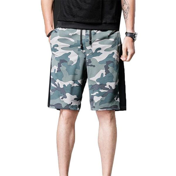 

men's shorts plus size men casual short stylish camouflage patchwork pockets fifth pants elastic beach surfing loose clothes 2021, White;black
