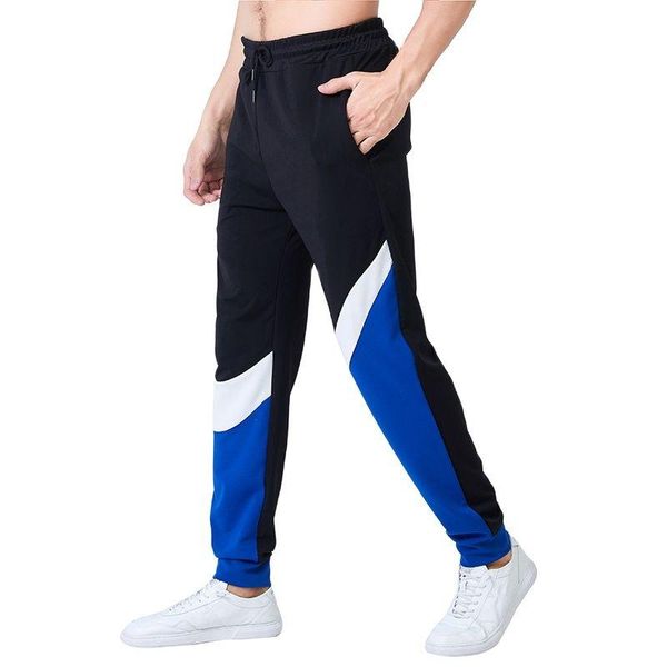 

men's pants 2021 color matching figure men age season running fitness training leisure quick-drying breathable convergent, Black