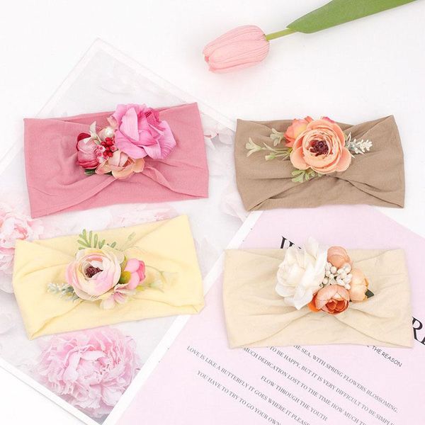 

hair accessories cute small flower bowknot children's headband super soft wide brim and high stretch girls little kids, Slivery;white