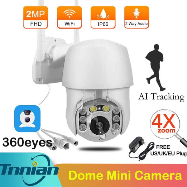 

cameras evkvo 1080p ptz auto tracking ip camera wifi 4x digital zoom security ir waterproof speed dome 2mp surveillance