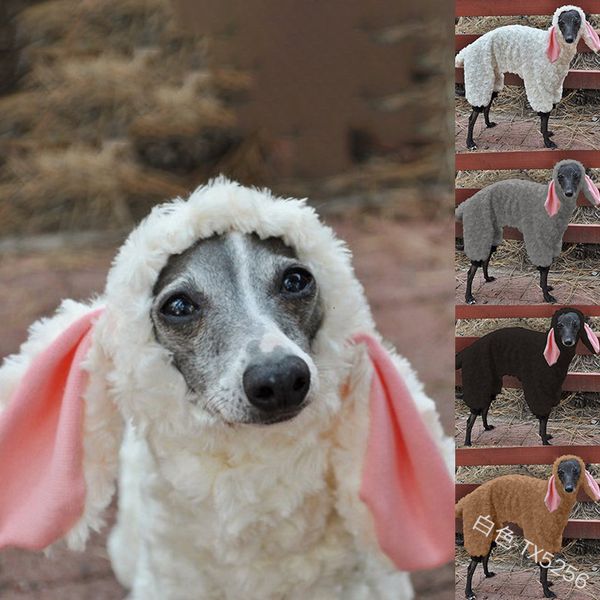 

new large pet cute funny cross dressing rabbit ear imitation lamb hair dog clothing