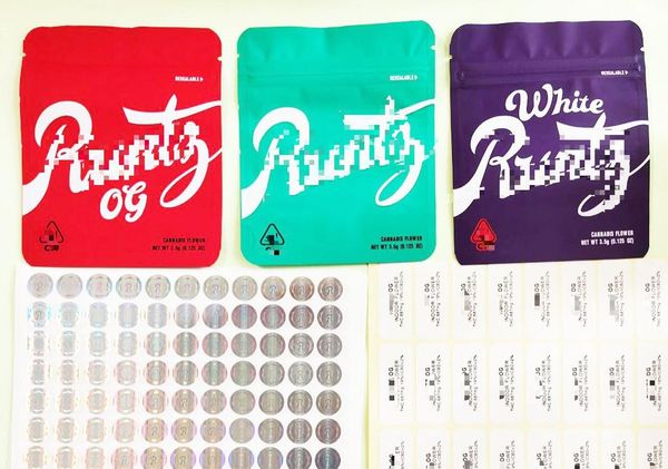 

selling california sf 3.5g mylar zipper runtz okies og bag child proof with hologram stickers