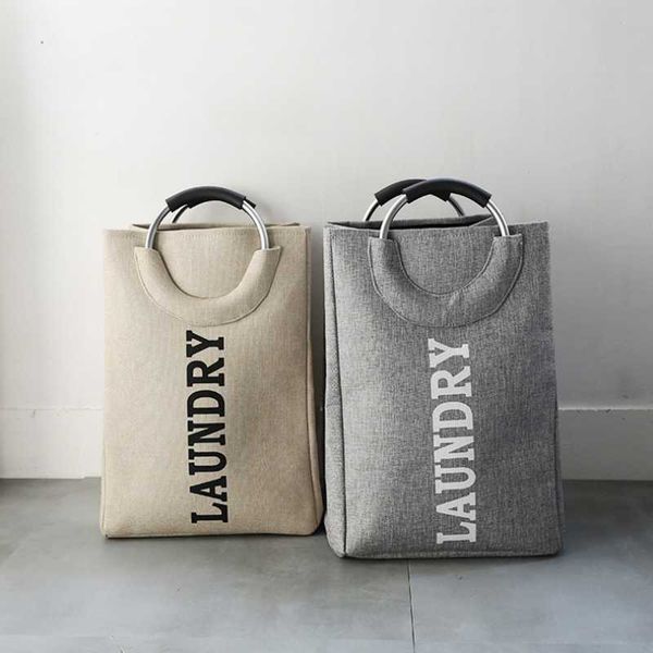 

storage bags simple nordic style aluminum alloy handle basket bedroom bag box