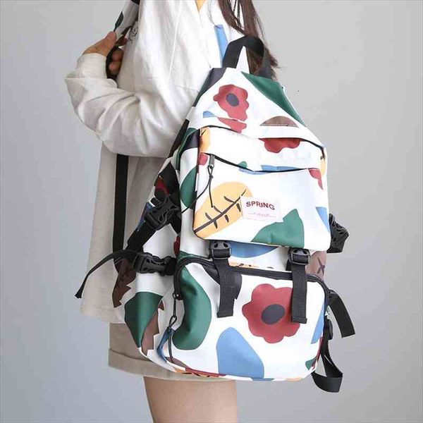 

geometric printed waterproof backpacks for women leaves travel backpack female student school bag teenage girl book mochilas