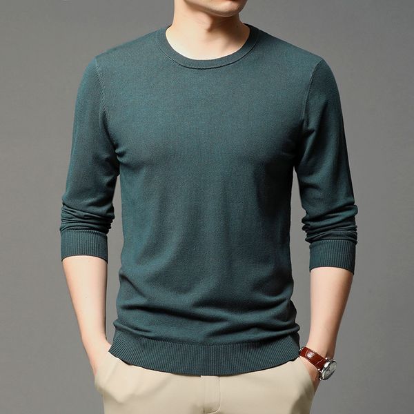 

2021 spring autumn winter new men'so neck knitted pullover business solid color sweater bottoming shirt casual ck17, White;black