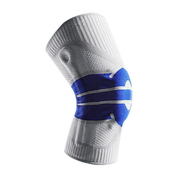 

fitness running riding kneepads summer knitted knee pads silicone cover protector professional functional knee pads, Black;gray