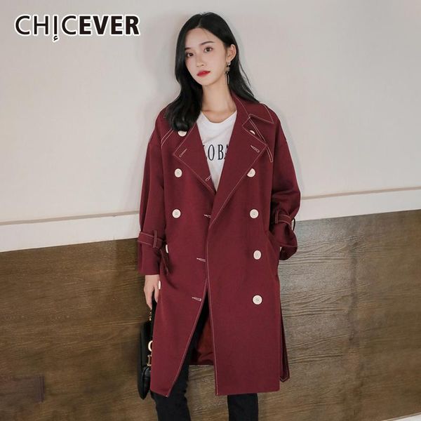 

women's trench coats galcaur windbreaker lapel collar long sleeve high waist with sashes coat female autumn 2021 korean casual fashion, Tan;black