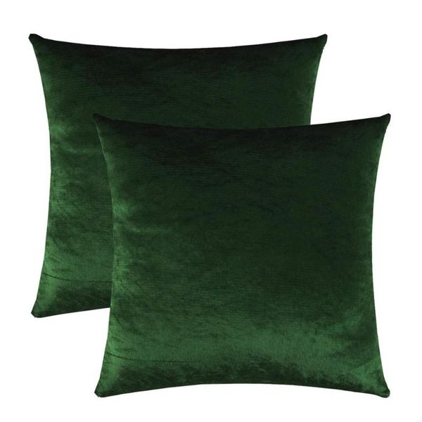 

2 packs decorative cushions covers cases for sofa bed couch modern luxury velvet home throw pillows covers green gold 45x45