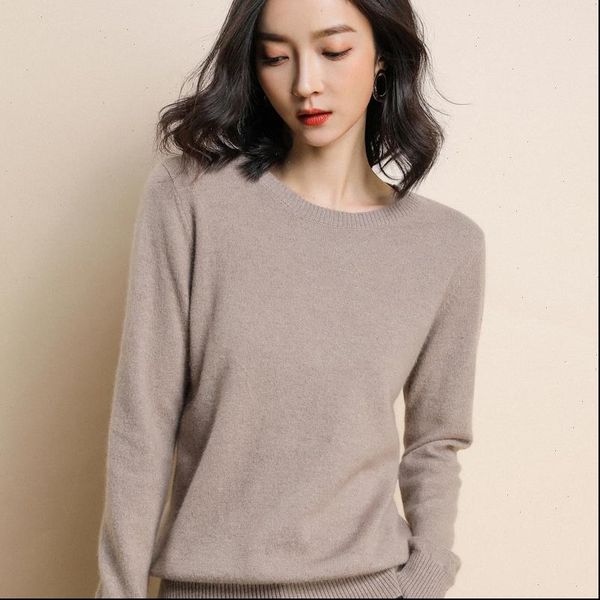 

2021 knitted womens o neck sweater pullover spring and autumn basic ladies sweater pullover slim fit drop shipping, White;black