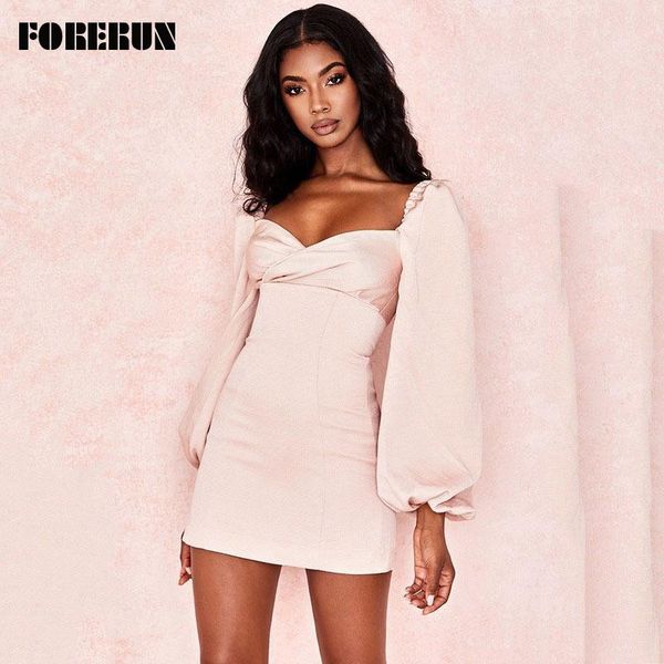 

casual dresses forerun puff sleeve dress women bodycon long princess party mini solid vestidos de festa, Black;gray