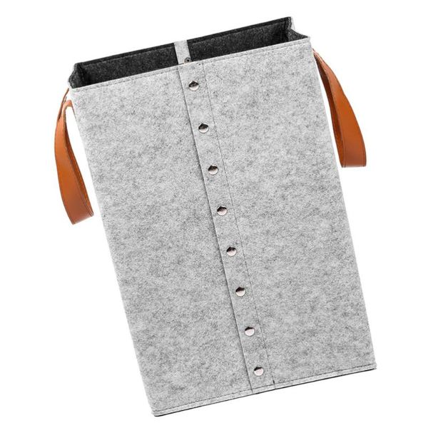 

1pc clothing storage basket household laundry pouch dirty clothes basket (gray)