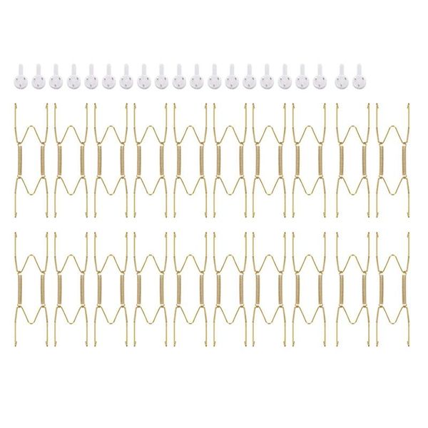 

20 pieces 6 inch invisible plate hangers wall plate hangers brass wire holders with 20 pieces wall hooks