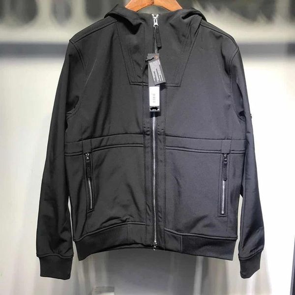 

the men air hooded jacket windbreaker zipper hoodies patchwork jackets stone running sports hoody jogger casual island coat e2a015, Black;brown