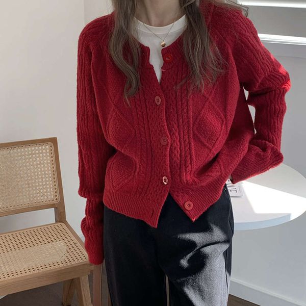

in red sweater women's new twist autumn design and winter 2020 luxury, White;black