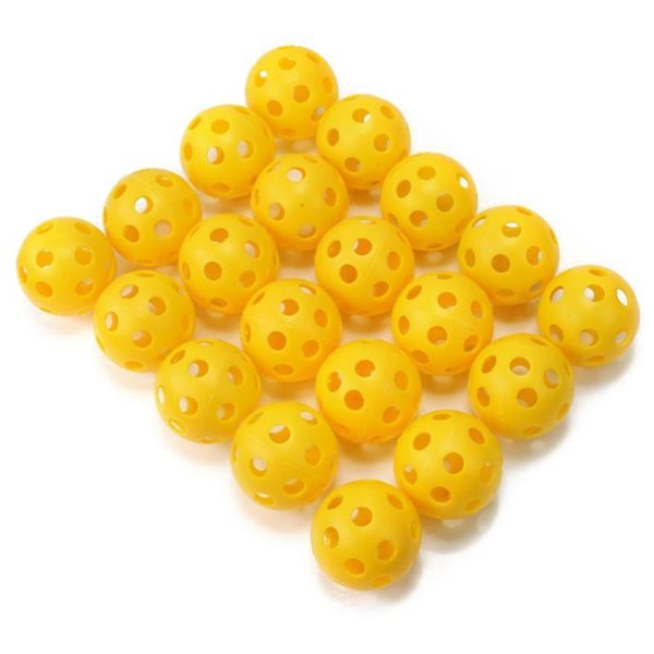 

golf balls 20pcs air flow hollow for practice (yellow)