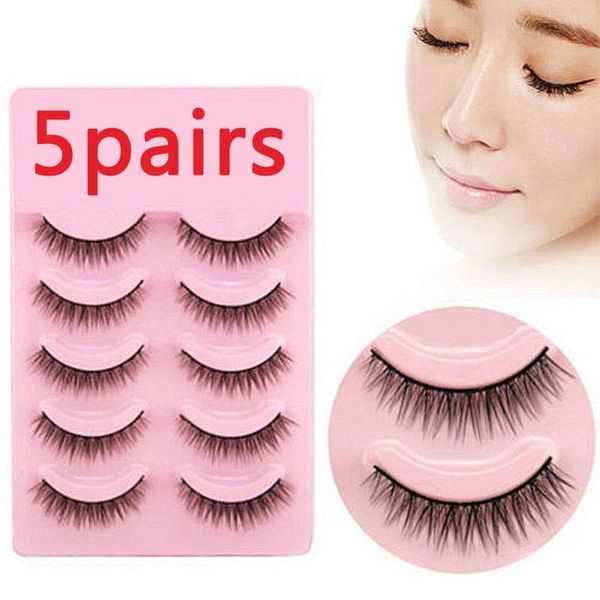 

false eyelashes 5 pairs natural short daily eye lashes girls makeup necessaries wimper extensiofor cilios postiÃ§o
