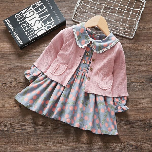 

2021 new spring fall newborn knitted cardigan + set for childish baby girl's fashionable princess outfits 5hhe, Red;yellow