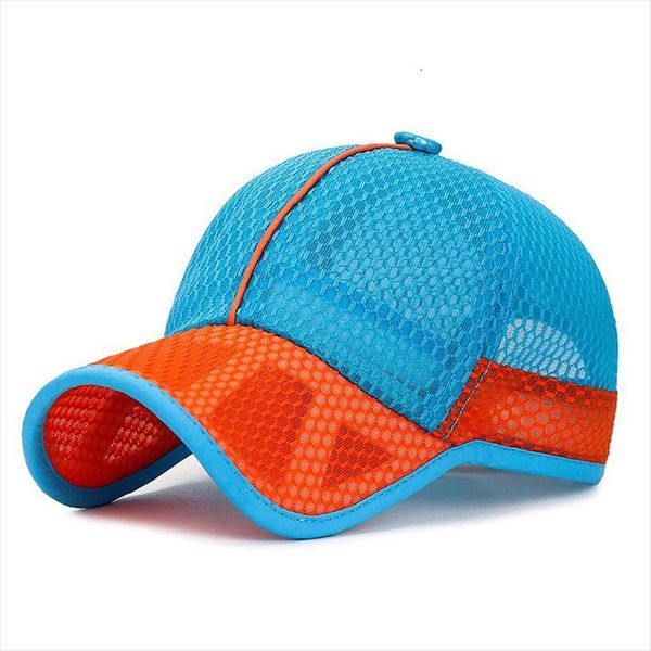 

Summer Kids Baseball Cap Breathable Mesh Dad Hat Adjustable Boys Girls Sun, Blue;gray
