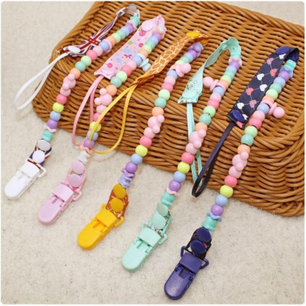 

pacifiers# 1pcs baby teether toys boy girl pacifier holder chain safe anti-dropping chew silicone beads infant clip