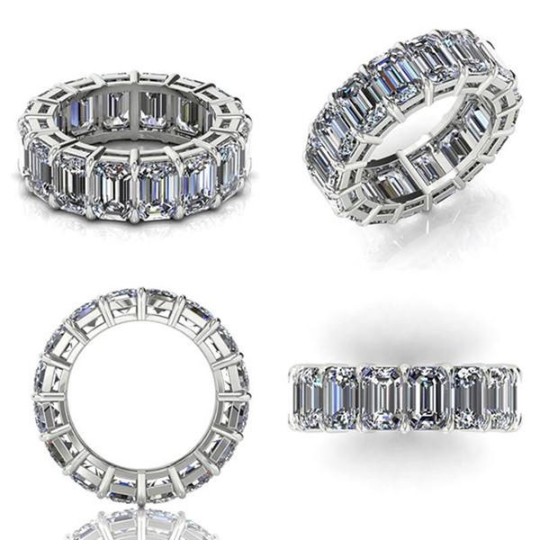 

wedding rings i & fdlk fashion men's women's jewelry white gold filled all-around diamonds cz engagement band ring size 5-12, Slivery;golden