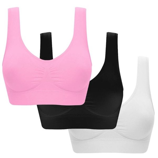 

yoga outfit 3pcs women pure color plus size ultra-thin large bra sports full cup sport bras fitness gym female underwear