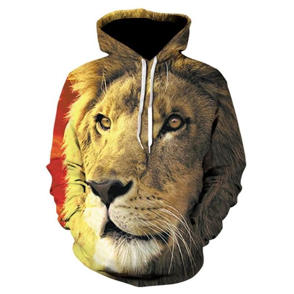 

men's hoodies & sweatshirts animal lion 3d printed fashion mens hoodie tiger harajuku streetwear pullover autumn sweatshirt casual ja, Black