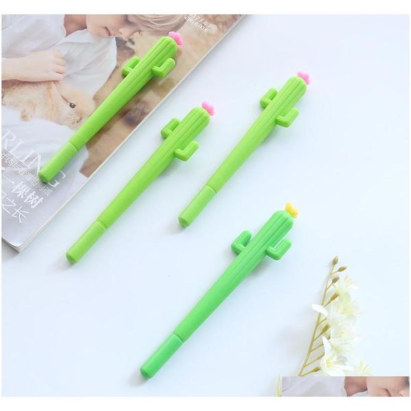 

1pcs new cute creative kawaii cactus gel pen succulent plants stationery kids gift schoo jllcde sinabag, Blue;orange