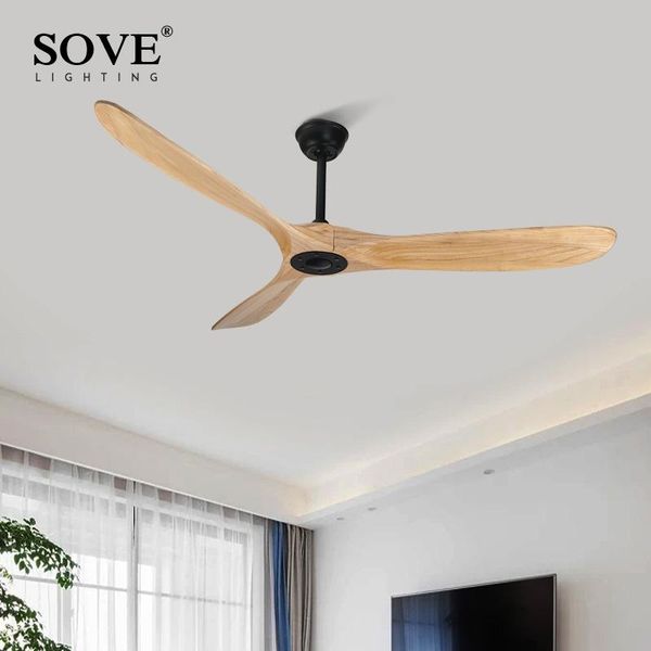 

electric fans sove 60 inch vintage wood ceiling fan with remote control no light loft wooden without lights lamp dc 220v