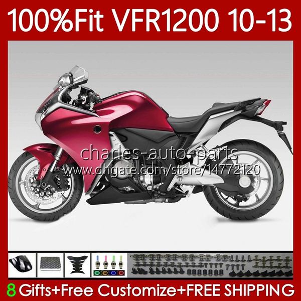 Bodys Injection für HONDA Crosstourer VFR1200F VFR 1200 RR CC 2010 2011 2012 2013 76No.108 VFR1200RR VFR-1200 10-13 VFR1200X VFR1200 F X 10 11 12 13 Verkleidung Candy rot