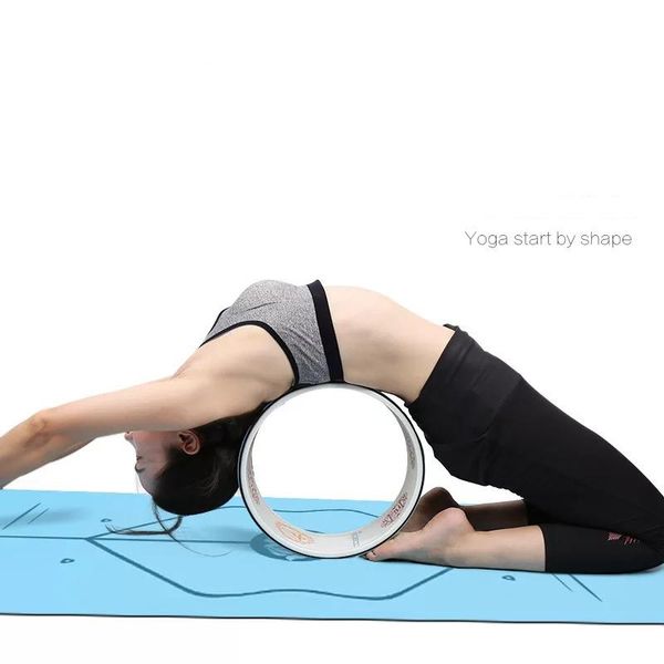 

natural rubber yoga circles pilates professional waist shape bodybuilding gym workout yoga wheel back training tool for fitness