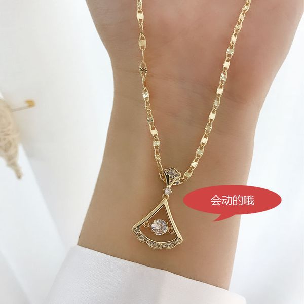 

high sense gold light extravagant hollow necklace ins female tiktok, Silver