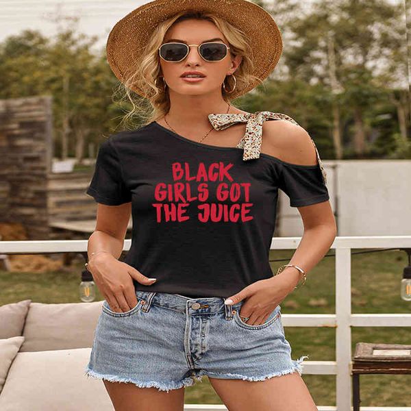 

autumn o-neck t-shirt black girls got the juice letters women cotton casual funny t shirt lady harajuku tee, White