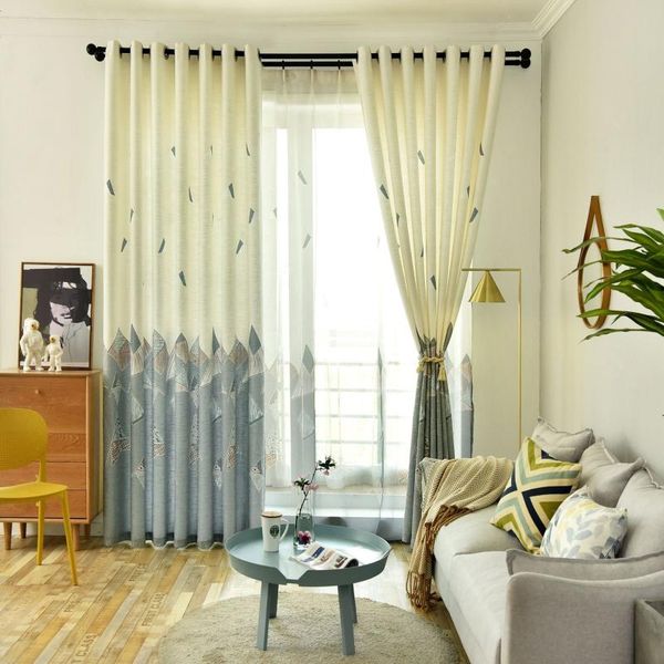 

curtain & drapes 2021 cotton and linen printing chinese bedroom living room el modern blackout fabric custom finished