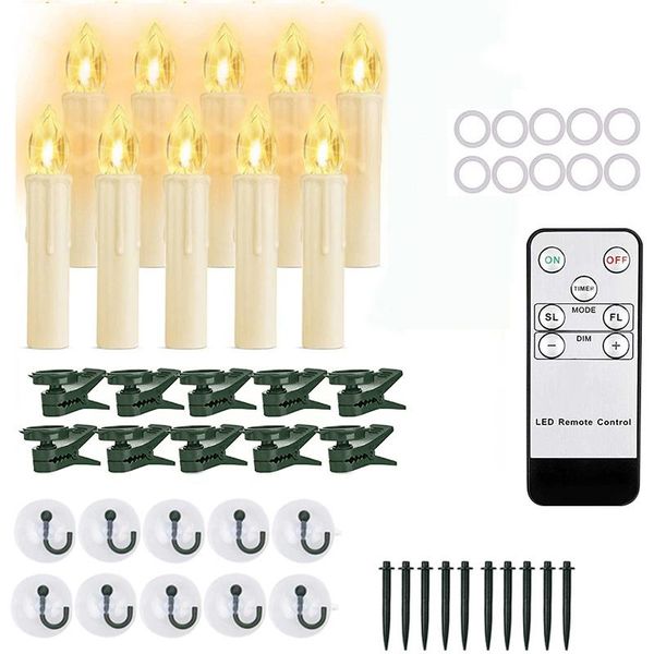 

candles flameless christmas waterproof led cone electronic candle light & timer remote battery operated for halloween decoration