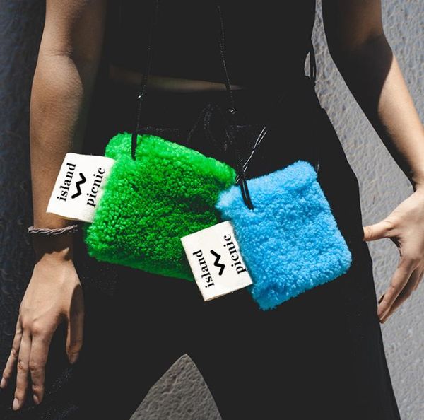 

shoulder bags lamb velvet messenger simple cute plush bag green all- mini handbag