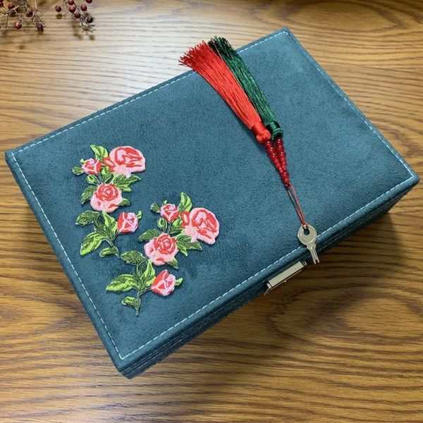 

jewelry pouches, bags chinese vintage box organizer storage display portable european-style multi-function packaging earrings necklace, Pink;blue