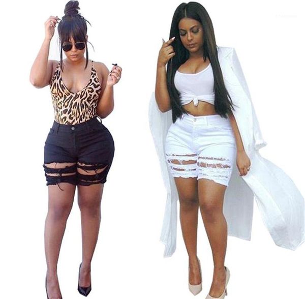 

fashion irregular holes panelled womens jean shorts casual females clothing solid color womens designer jean shorts, White;black