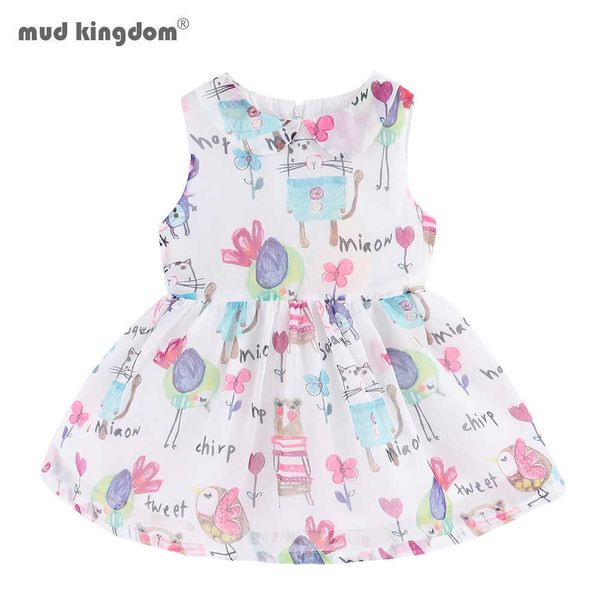 

mudkingdom chiffon girls jumper dress unicorn toddler peter pan collar for summer clothes animal adorable 210615, Red;yellow