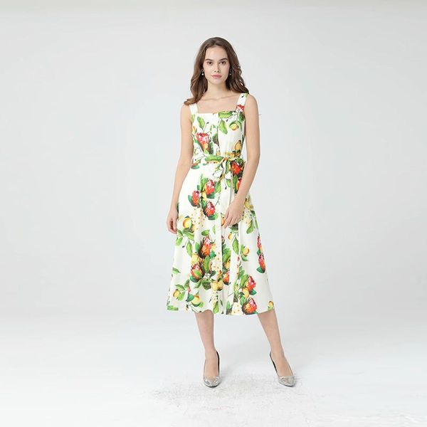 

runway summer 2021 stunning printed spaghetti strap dress 210113mm01, Black;gray