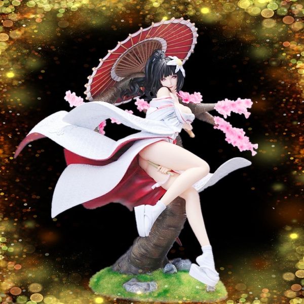 

naruto hand-made gk day hatata kimono flower married white scale statue model boxed ornaments
