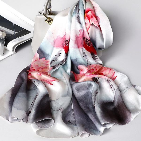 

scarves neckerchief summer feminine korean style silk travel cape bufanda ladies shawl poncho scarf female hijab, Blue;gray